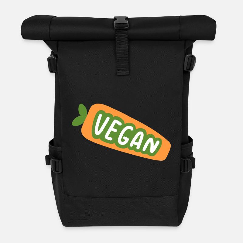 Vegan Shirt Plant Based Design Cute Veggie Aesthet - Rolltop Rucksack - Schwarz