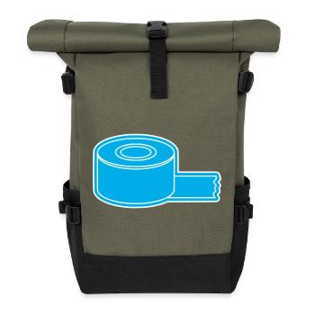 Klebeband Tape Rolle Outline - Rolltop Rucksack - Olive/Schwarz - Vorne