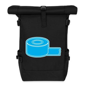Klebeband Tape Rolle Outline - Rolltop Rucksack - Schwarz - Vorne