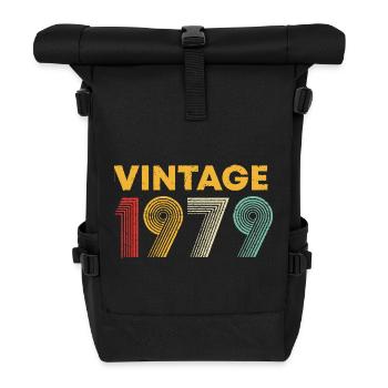 Vintage-Retro-Ringe von 1979 - Rolltop Rucksack - Schwarz - Vorne