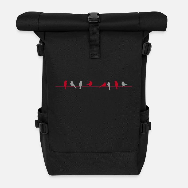 birds - Rolltop Rucksack - Schwarz