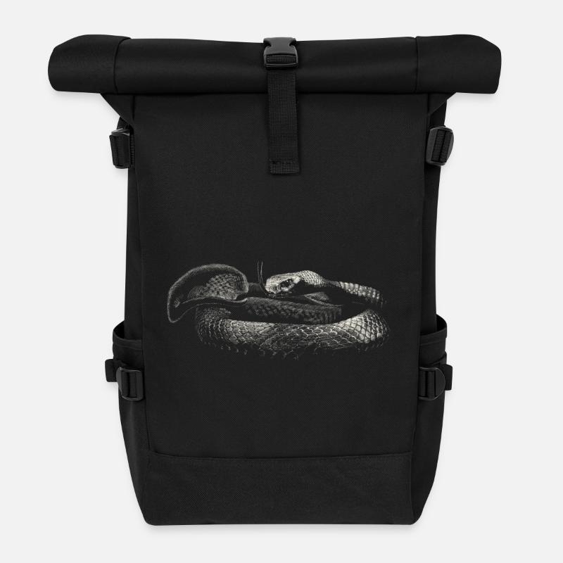 Schlange - Rolltop Rucksack - Schwarz