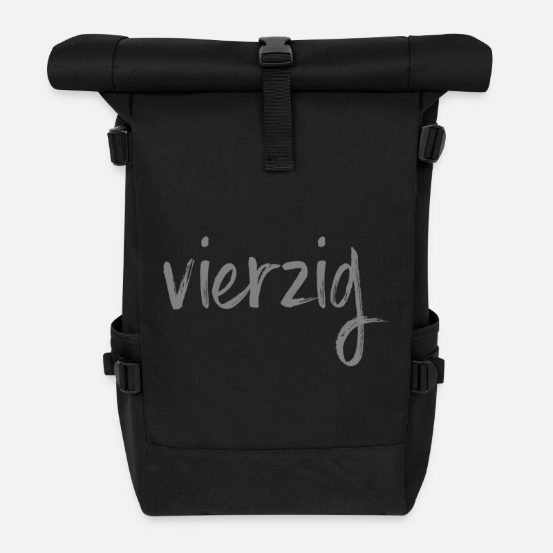 40 vierzig 40. Geburtstag Geschenk - Rolltop Rucksack - Schwarz