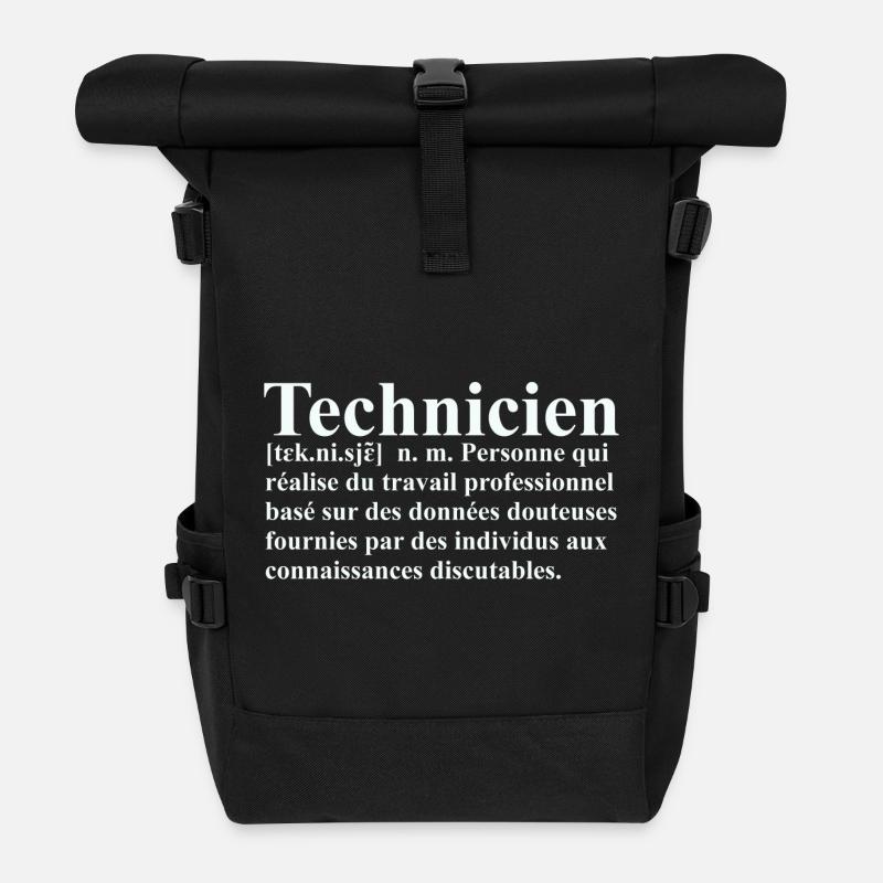 Technicien Définition - Sac à dos roll top - noir