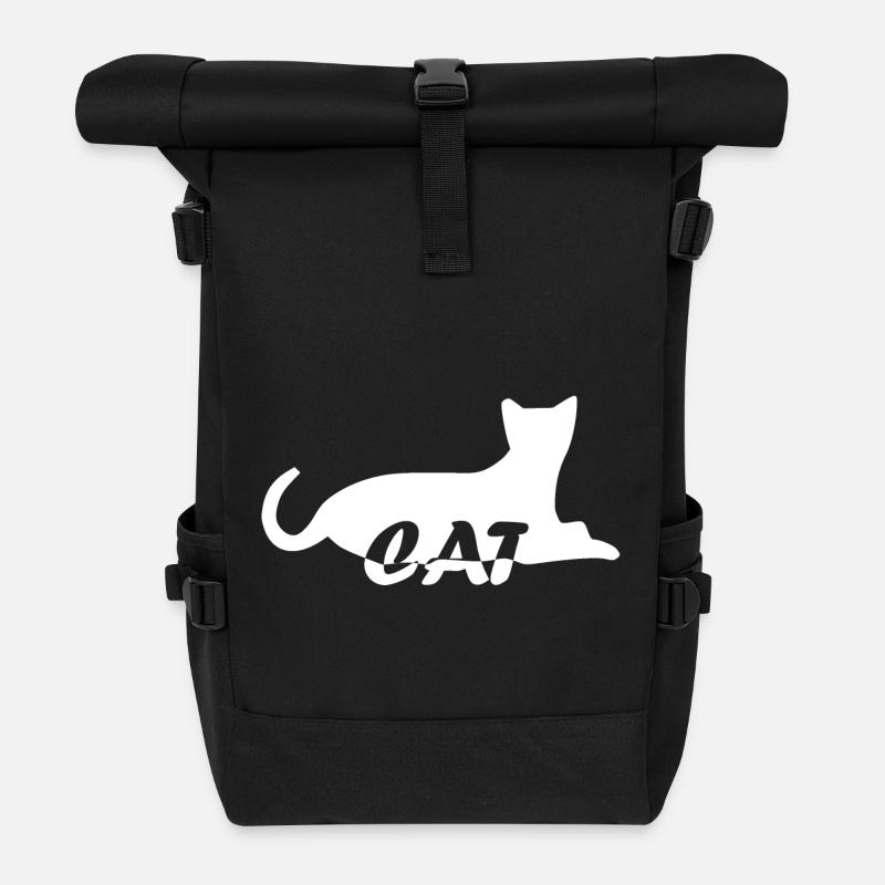 Katze Katze Katze Katze Katze Katze Katze Mieze - Rolltop Rucksack - Schwarz