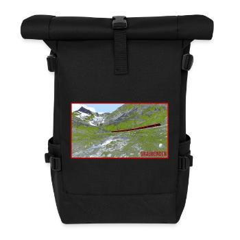 Graubünden Bergzug im Grünen - Rolltop Rucksack - Schwarz - Vorne
