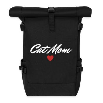 Cat mom Cat lover Geschenkidee - Rolltop Rucksack - Schwarz - Vorne