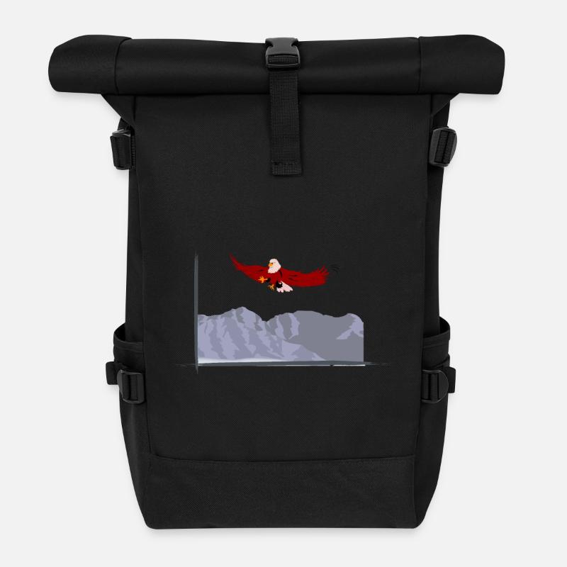 Adler im Gebirge - Rolltop Rucksack - Schwarz