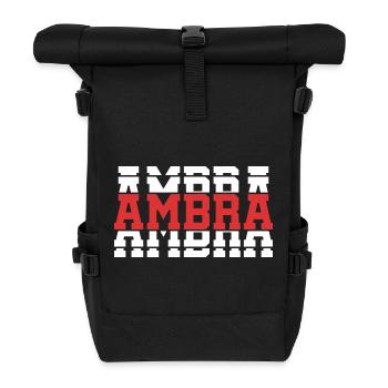 t-shirt ambre t-shirt idée cadeau texte empilé - Sac à dos roll top - noir - Devant