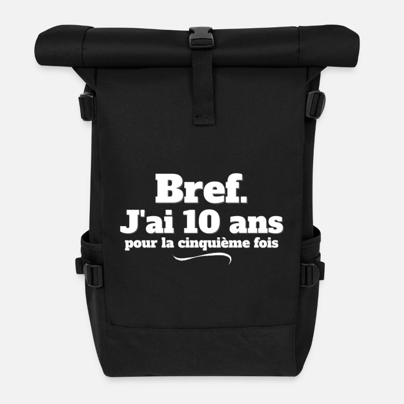 50 years old, 50 years old, I'm 50 years old - Roll Top Backpack - black