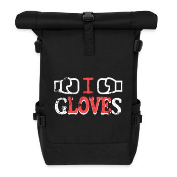 Ich liebe Handschuhe Illustration Design - Rolltop Rucksack - Schwarz - Vorne