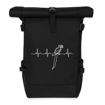 Parrot Bird Heartbeat - Roll Top Backpack - black - Front