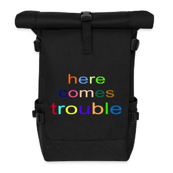 here_comes_trouble - Sac à dos roll top - noir - Devant