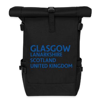 Glasgow – Scotland Textdesign - Roll Top Backpack - black - Front