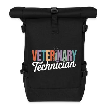 Tiermedizinischer Techniker Regenbogen-Logo - Rolltop Rucksack - Schwarz - Vorne