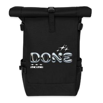 Finished 2028 Chrome Bubble Design - Roll Top Backpack - black - Front