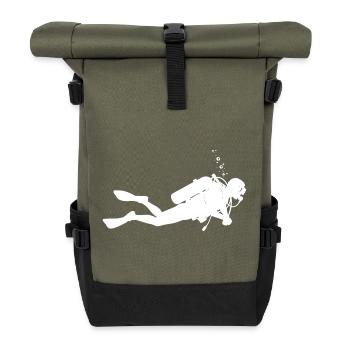 Short and clear diving - Roll Top Backpack - olive/black - Front