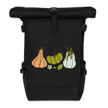 Herbstliche Kürbisse - Rolltop Rucksack - Schwarz - Vorne