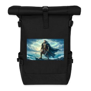 Beowulf stellt sich dem Schicksal, das auf ihn wartet, nordische Saga - Rolltop Rucksack - Schwarz - Vorne