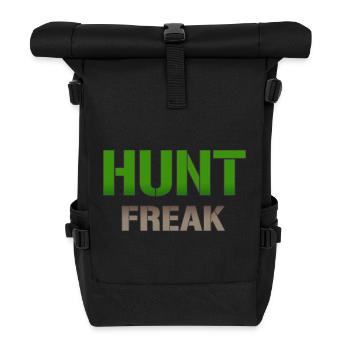 Hunt Freak Green Ball Typography - Roll Top Backpack - black - Front