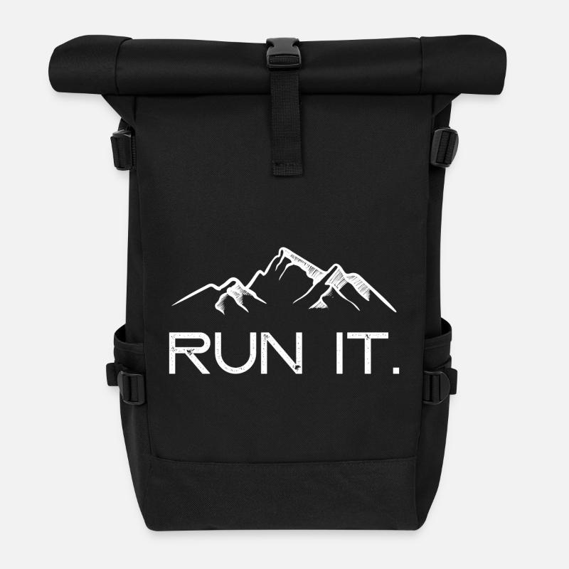 Führe es aus. - Rolltop Rucksack - Schwarz