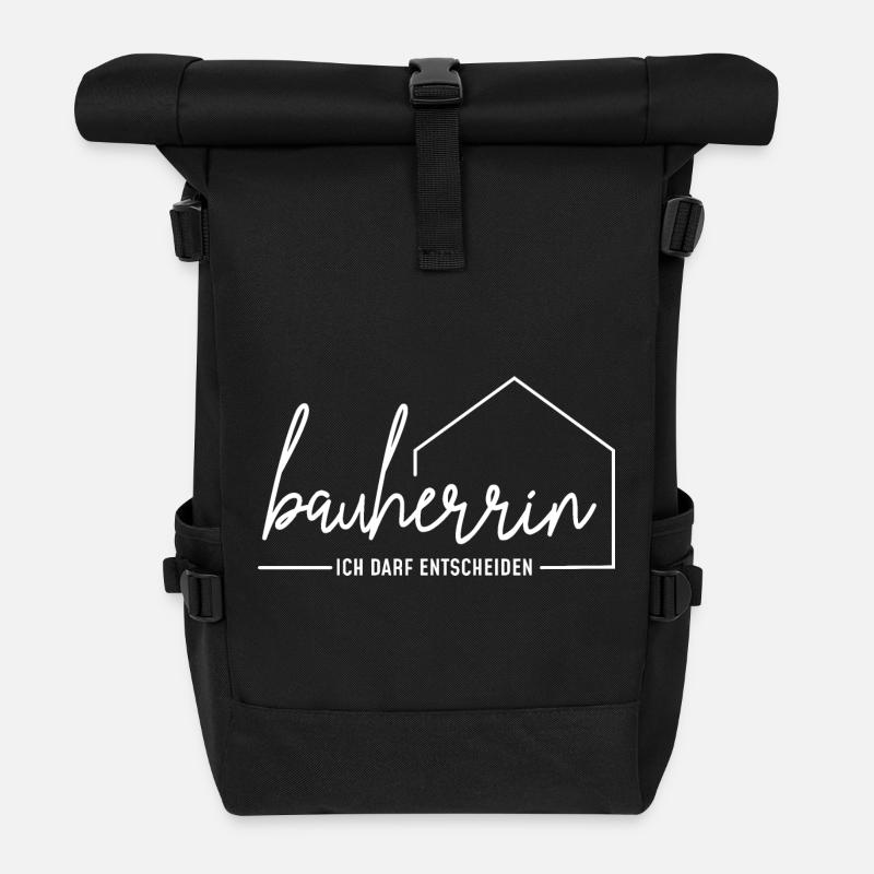 Bauherrin - ich darf entscheiden - Rolltop Rucksack - Schwarz