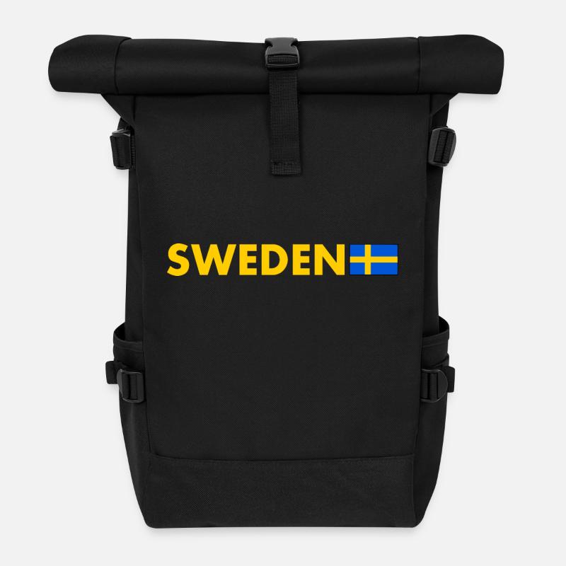 Schweden - Rolltop Rucksack - Schwarz