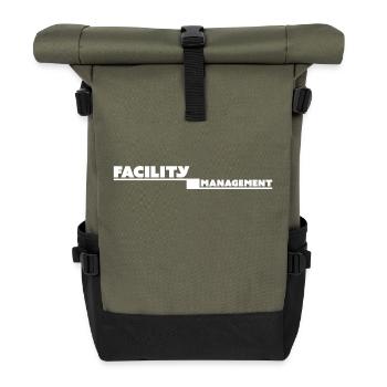 facility management tshirt black - Roll Top Backpack - olive/black - Front
