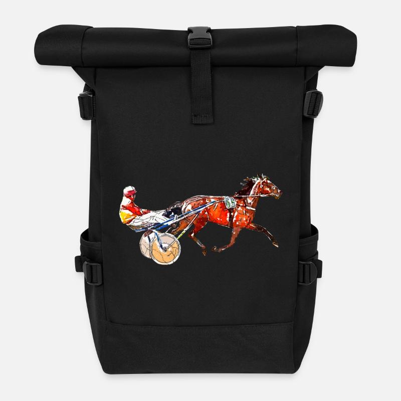 Traber Trabrennen - Rolltop Rucksack - Schwarz
