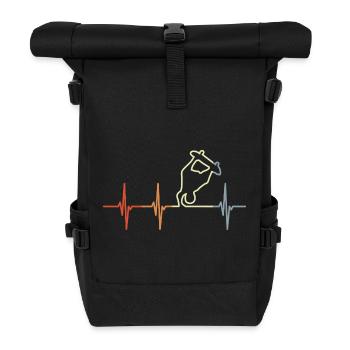 Skateboarder Kardiogramm - Rolltop Rucksack - Schwarz - Vorne