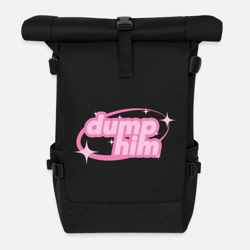 Dump Him – Girly Y2K Statement - Rolltop Rucksack - Schwarz