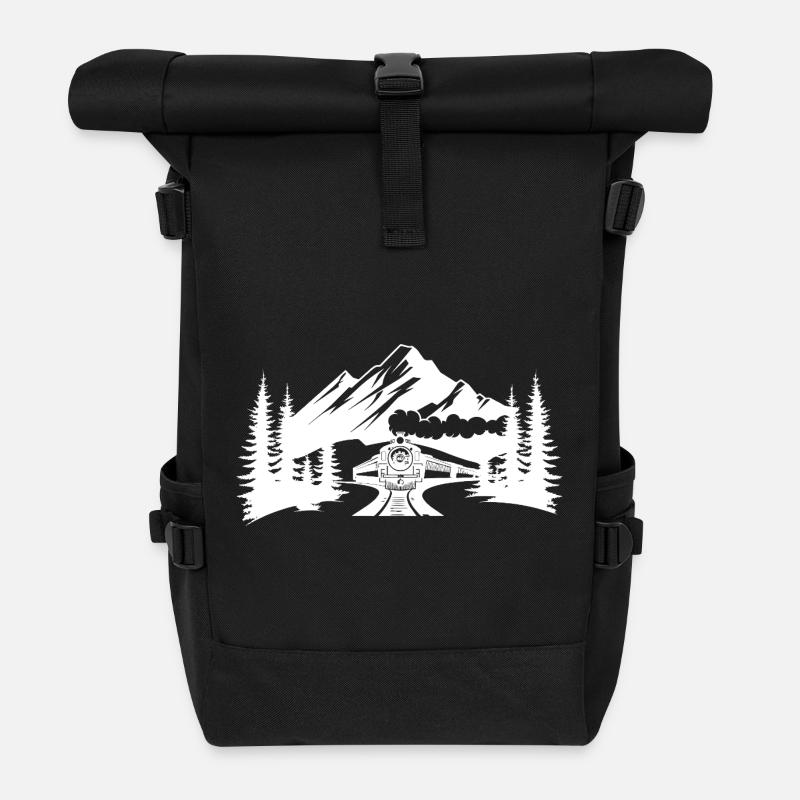 Eisenbahn - Rolltop Rucksack - Schwarz