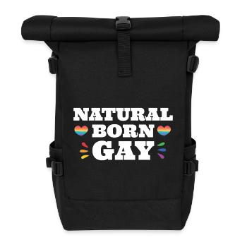 LGBTQ Pride Month - Natural Born Gay - Rolltop Rucksack - Schwarz - Vorne