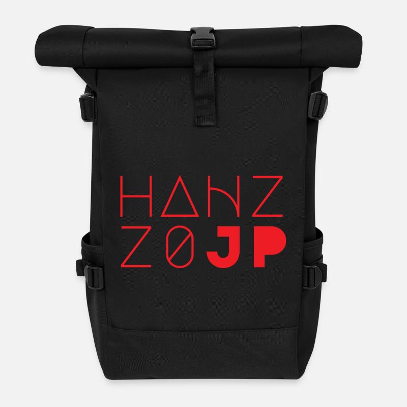 HANZZO - Rolltop Rucksack - Schwarz