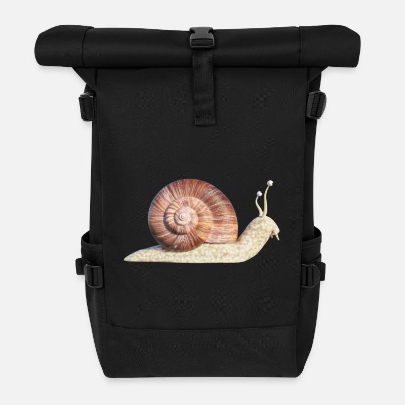 Schnecke - Rolltop Rucksack - Schwarz
