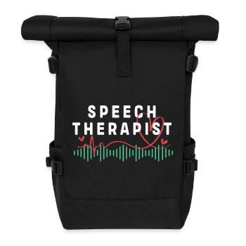 Speech therapist, speech therapist, speech therapy - Roll Top Backpack - black - Front