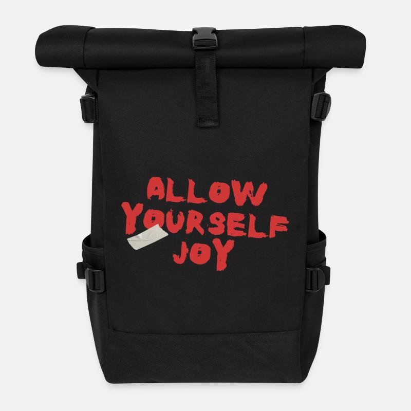 Allow Yourself Joy - Roll Top Backpack - black