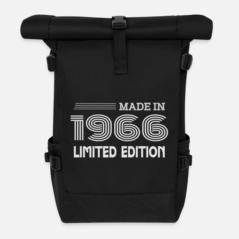 Original 1966 Vintage 1966 Retro-Jubiläum 1966 - Rolltop Rucksack - Schwarz