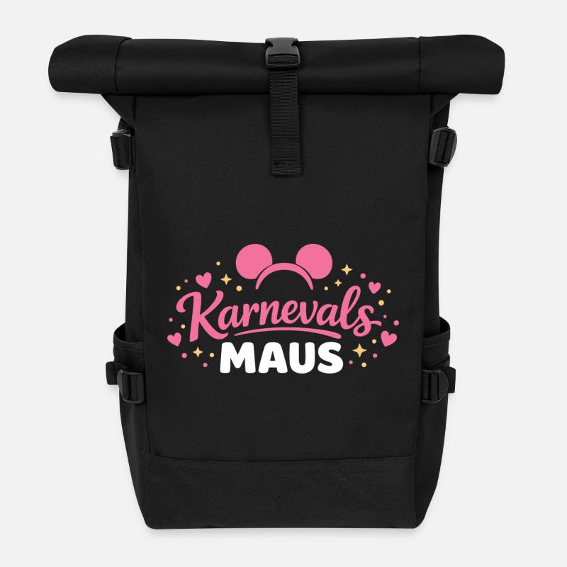 KarnevalsMaus Outfit Karneval Party Fastnacht  - Rolltop Rucksack - Schwarz