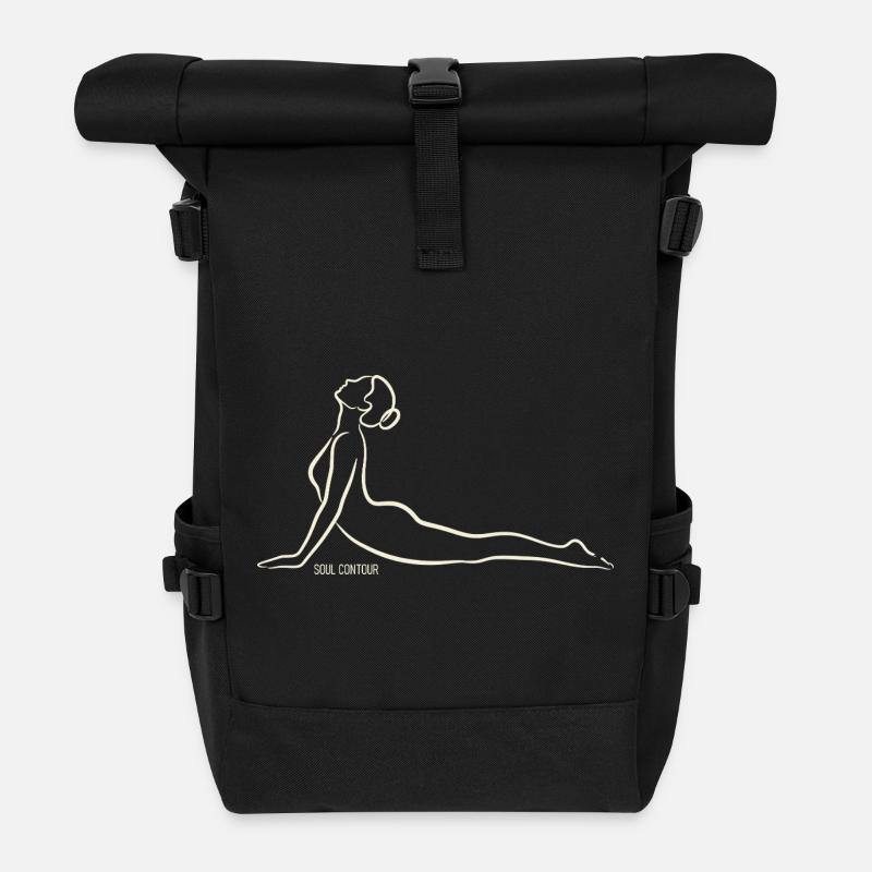 SOUL CONTOUR - Bhujangasana - Roll Top Backpack - black