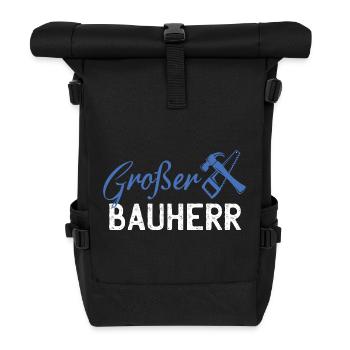 GrafBen Bauherr Bauwerk Grafik - Rolltop Rucksack - Schwarz - Vorne