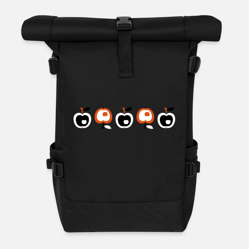 Apfel - Rolltop Rucksack - Schwarz