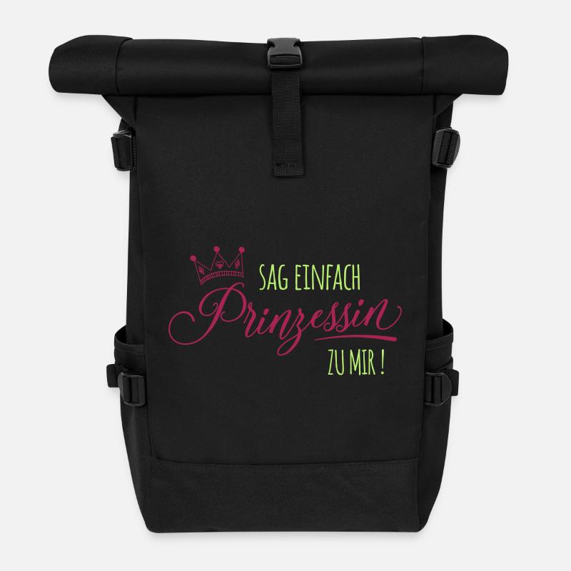 prinzessin spruch krone - Rolltop Rucksack - Schwarz