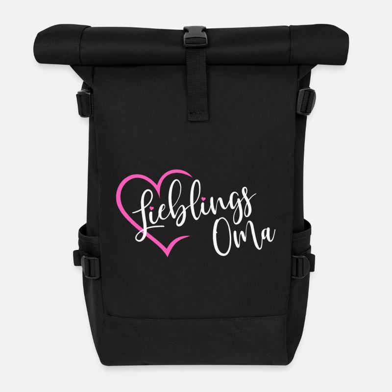 Lieblingsoma Lieblings Oma - Rolltop Rucksack - Schwarz