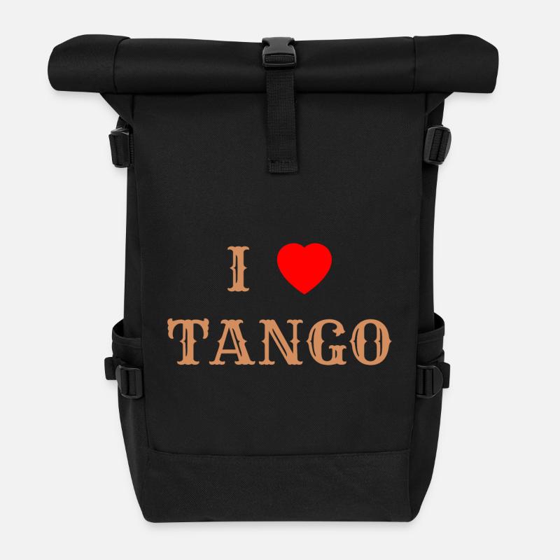 Ich liebe Tango - Vintage - Rolltop Rucksack - Schwarz