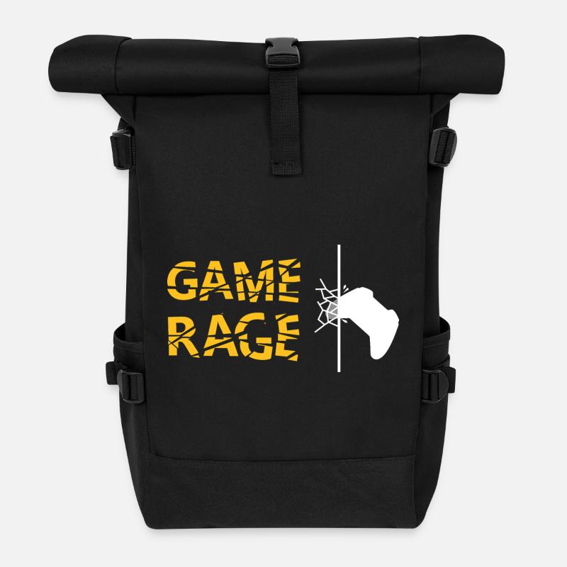 SPIELWUT!! Zerstört den Bildschirm! - Rolltop Rucksack - Schwarz