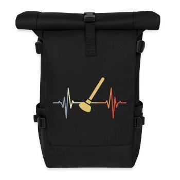 Retro Saugglocke Pulsschlag - Rolltop Rucksack - Schwarz - Vorne