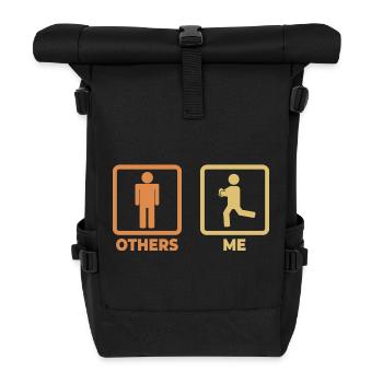 Funny rugby player - Roll Top Backpack - black - Front