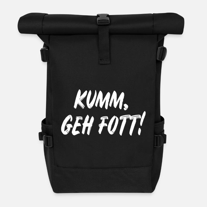 Komm geh fott! - Rolltop Rucksack - Schwarz