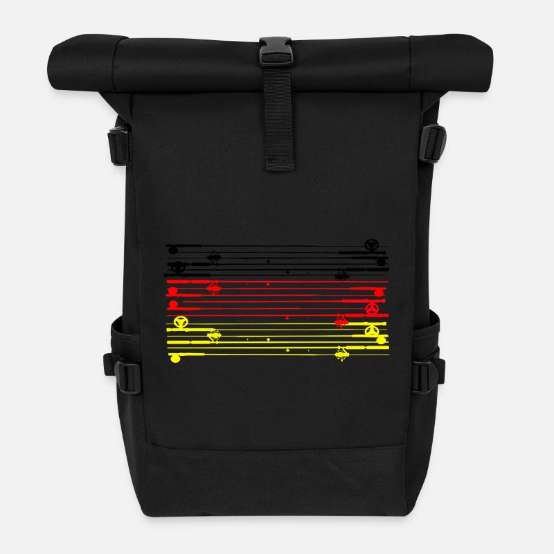 Drapeau allemand de cannes à pêche pêche pêcheur - Sac à dos roll top - noir